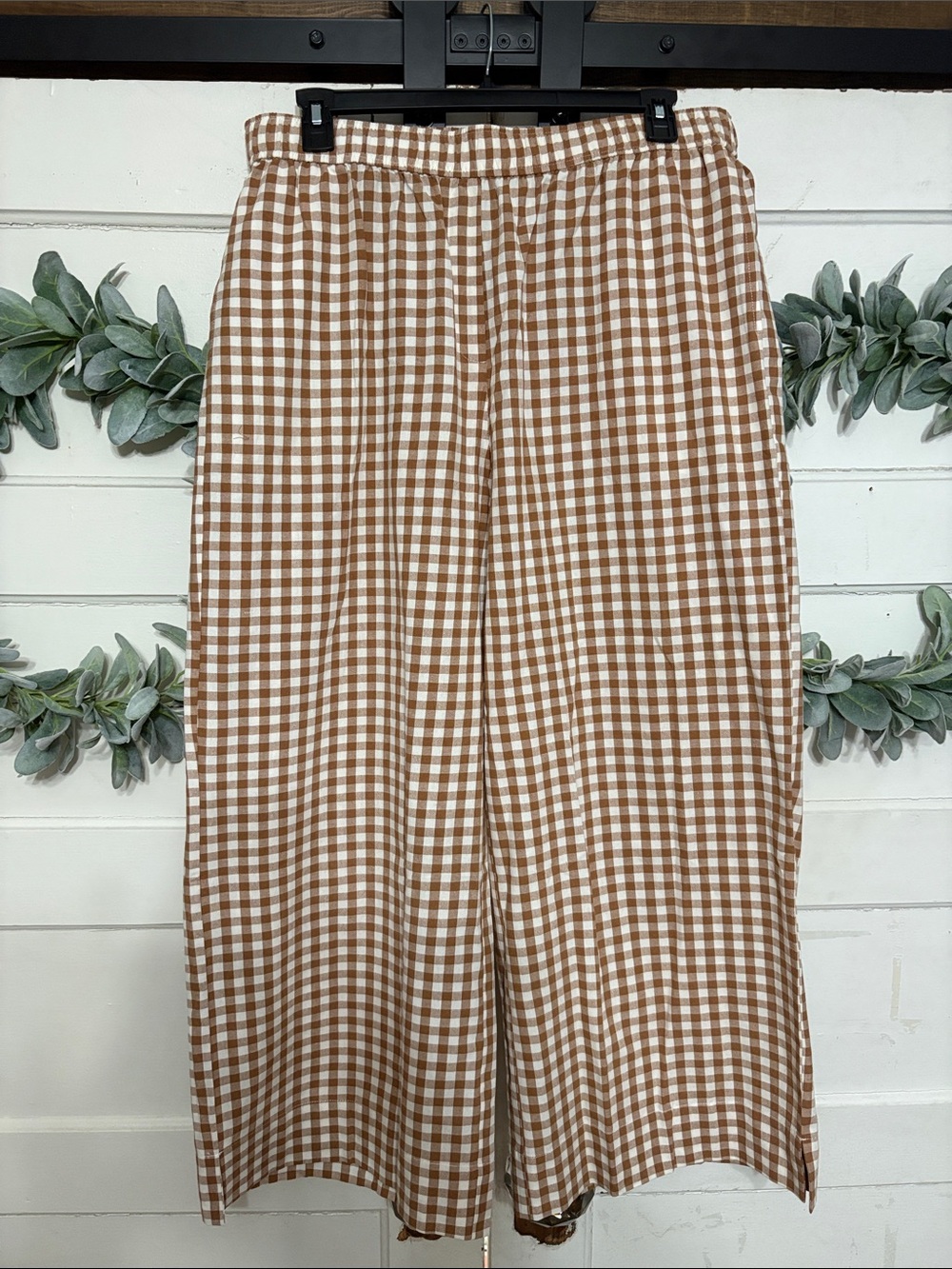 NWOT Gingham Cotton Pants